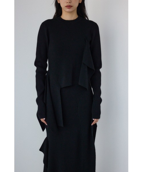 FACETASM デザインニットワンピース　アシンメトリー　日本製 PLUS（AZUL BY MOUSSY） ワンピース 「PLUS」アシンメトリーレイヤード