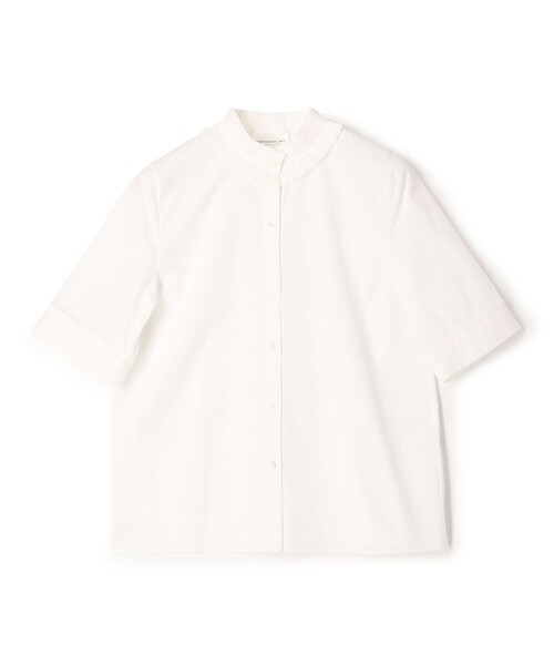 【TOMORROWLAND collection】100/2コンパクトブロード ハーフスリーブタックブラウス TOMORROWLAND collection ブラウス シャツ 100/2コンパクト