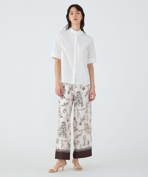 【TOMORROWLAND collection】100/2コンパクトブロード ハーフスリーブタックブラウス TOMORROWLAND collection ブラウス シャツ 100/2コンパクト