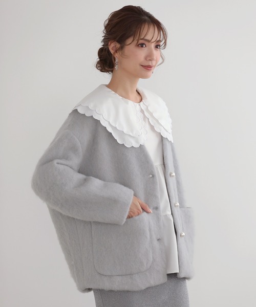 MERAKI ノーカラーコート FREE グレー レディース : ZOZOTOWN Yahoo!店