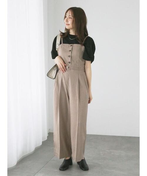 Te chichi TERRASSE サロペット オーバーオール フロントボタン