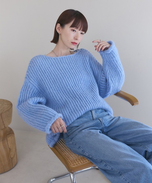 meilmada 長袖ニット FREE ブルー レディース : ZOZOTOWN Yahoo!店