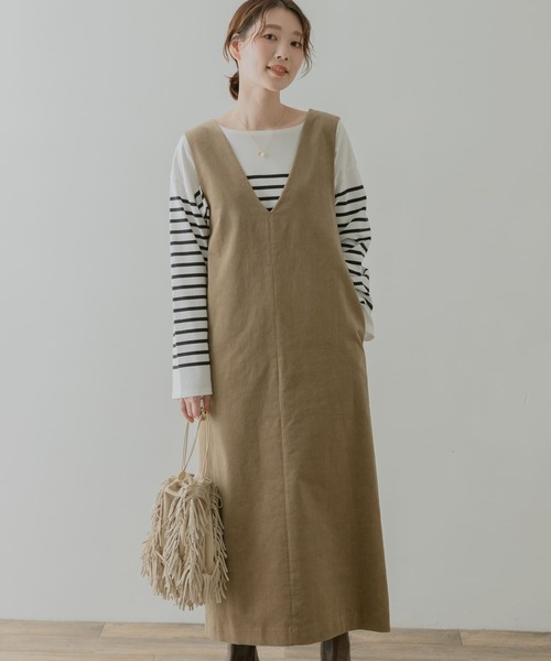 「F by ROSSO」 サロペットスカート 38 ダークブラウン レディース_画像8