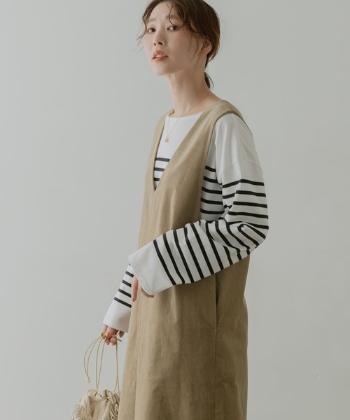 「F by ROSSO」 サロペットスカート 38 ダークブラウン レディース_画像9