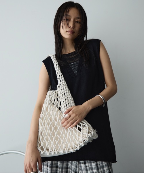 DFFUR. トートバッグ メッシュトライアングルバッグ「バッグinバッグ付