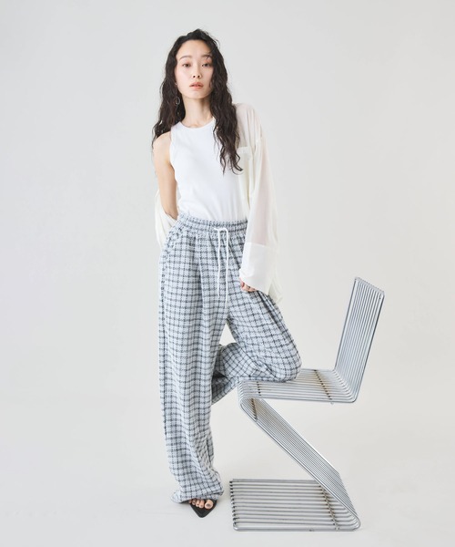Muscat ワイドパンツ パンツ チェックイージータックパンツ レディース