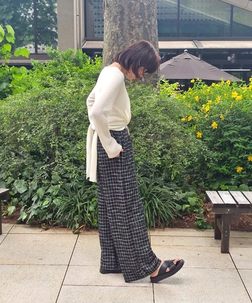 Muscat パンツ チェックイージータックパンツ レディース : ZOZOTOWN