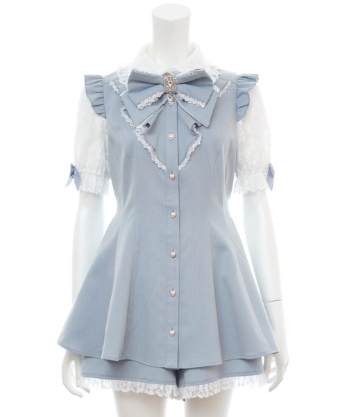 Secret Honey セットアップ 半袖♥︎ Secret Honey セットアップ アクセサリーリボンレースフリル半袖