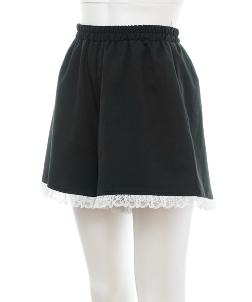 SecretHoney セットアップ ブラック 半袖 シークレットハニー Secret Honey 袖＆ラッフルレース半袖