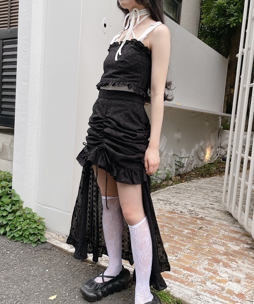 lilLilly（リルリリー） コットンレースビスチェキャミトップス