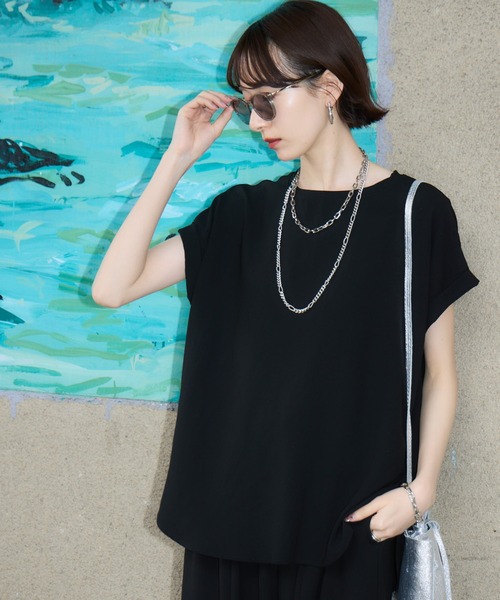 ブラウス シャツ Dignite Collier ストレッチシフォンブラウス レディース