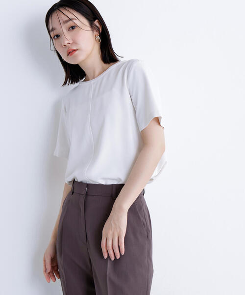 NATURAL BEAUTY BASIC ブラウス シャツ シフォンラインT