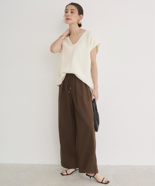 ANGIE ワンピース 「2点セット」ノースリーブ ブラウス×クロシェ