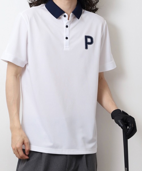 PUMA（プーマ） ポロシャツ 半袖 ゴルフ P ストレッチカノコ PロゴS/S