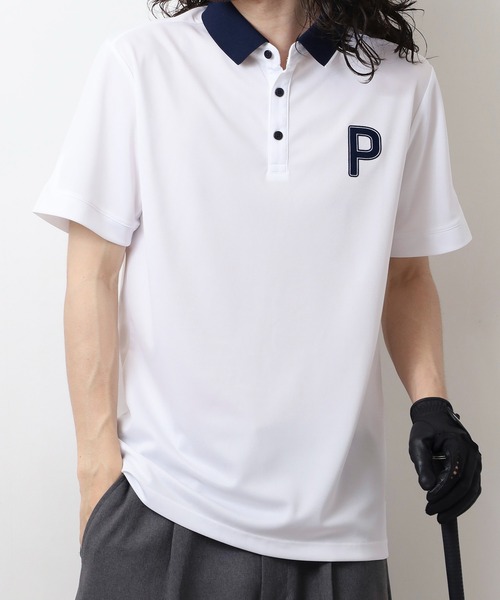 プーマ ゴルフ Pe鹿の子 ストレッチ 半袖 ポロシャツ ゴルフウェア XL PUMA（プーマ） ポロシャツ ゴルフ P ストレッチカノコ PロゴS/S ポロ
