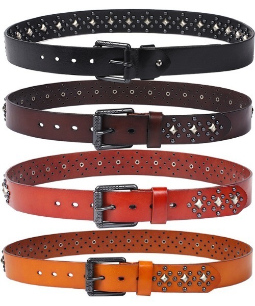 Bling Leads ベルト Z)「BLINGLEADS」本革 STUDDED BELT 2/ZK-64