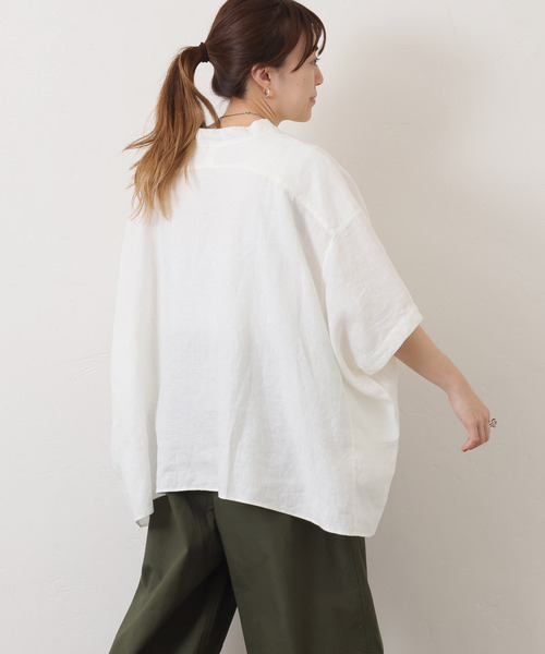 40リネンワッシャー Vスキッパーシャツ 40リネンワッシャー Vスキッパーシャツ（シャツ/ブラウス