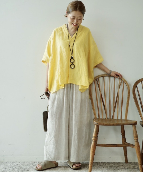 JOURNAL STANDARD LUXE ブラウス シャツ 40リネンワッシャー V