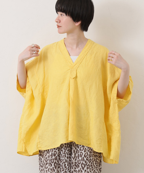 40リネンワッシャー Vスキッパーシャツ 40リネンワッシャー Vスキッパーシャツ（シャツ/ブラウス