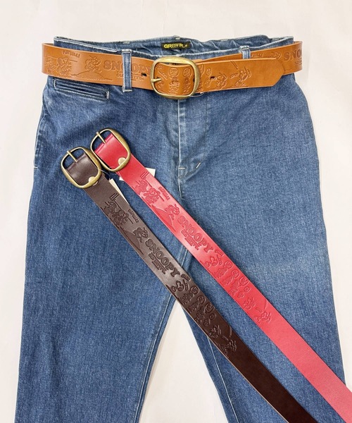 SNOOPY×OLD BETTY'S ベルト 「日本製」スヌーピー 「SNOOPY」 Embossed