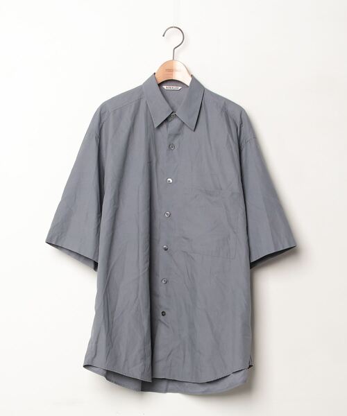 【美品】AURALEE 半袖シャツ サイズ4 AURALEE 「AURALEE」 半袖シャツ 4 グレー メンズ : ZOZOTOWN