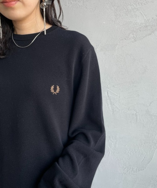 【FRED PERRY 】ブラックセーター ロゴ刺繍 FRED PERRY ニット セーター 「WEB限定」「FRED PERRY/フレッド