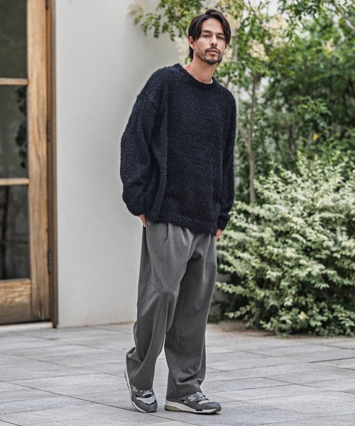 CAMBIO スラックス mp13917-Slacks Fabric Wide Straight Pants
