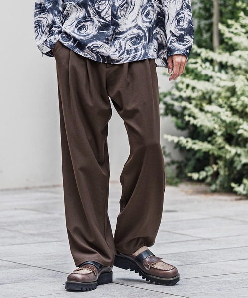 CAMBIO（カンビオ） スラックス mp13917-Slacks Fabric Wide Straight