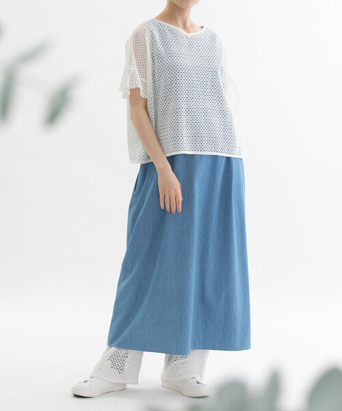 ノップドゥノッド（nop de nod）/エンブロイダリーフリルスリーブトップス nop de nod（ノップドゥノッド） ブラウス シャツ エンブロイダリー