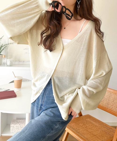 「classicalelf」 ニットカーディガン LARGE ブルー レディース