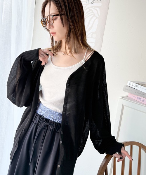 「classicalelf」 ニットカーディガン LARGE ブルー レディース