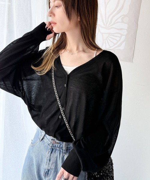 「classicalelf」 ニットカーディガン LARGE ブルー レディース