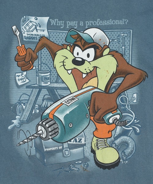 タズ キャラクターＴシャツ サイズ表記 L ブラック TAZ RACING LOONEY TUNES ルーニー・テューンズ NASCAR ナスカー 半袖 character プリント キャラT 古着【中古】WV2504-R0248 Vintage Taz Tasmanian Devil Nascar T Shirt Racing Looney Tunes