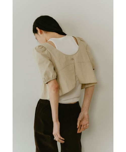 Knuth Marf（クヌースマーフ） ブラウス シャツ 2way puff sleeve logo