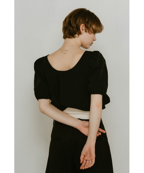 Knuth Marf（クヌースマーフ） ブラウス シャツ 2way puff sleeve logo