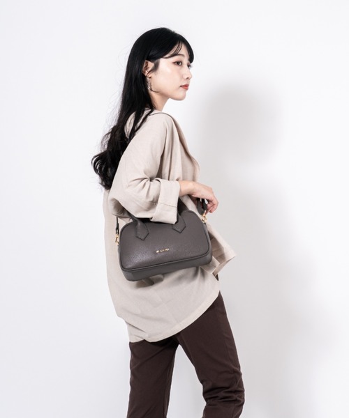 ハンドバッグ 「PULICATI/プリカーティ」2WAY レザー ミニボストンバッグ ショルダーバッグ イタリア製