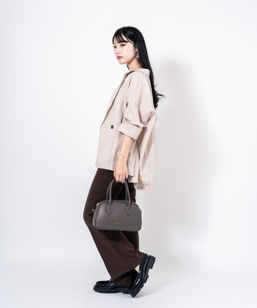 ハンドバッグ 「PULICATI/プリカーティ」2WAY レザー ミニボストンバッグ ショルダーバッグ イタリア製
