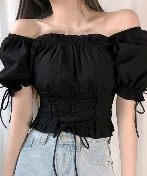 「Riff」 半袖ブラウス FREE サックスブルー レディース_画像7