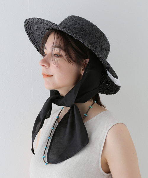 「La Maison de Lyllis」 ストローハット FREE ブラック レディース_画像3