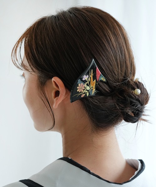 utatane 髪飾り かんざし 蒔絵調 バチ型 レディース : ZOZOTOWN Yahoo