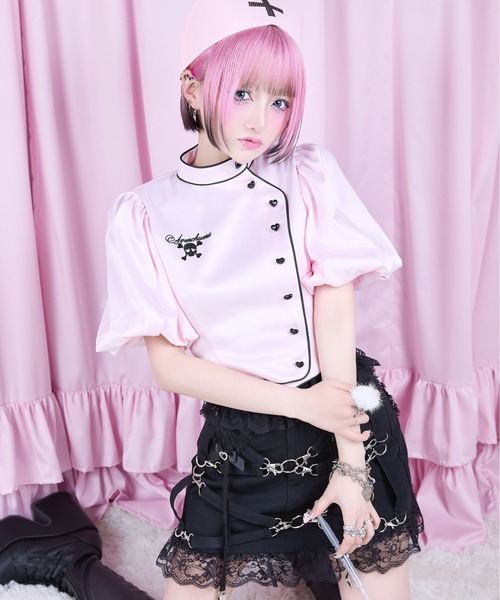 AVENCHUMU ブラウス シャツ 半袖 Like a nurse heart blouse
