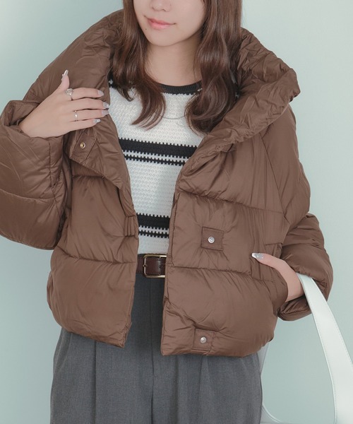 H.TOKYO ダウンコート ダウンジャケット ボリュームネック短丈ダウン