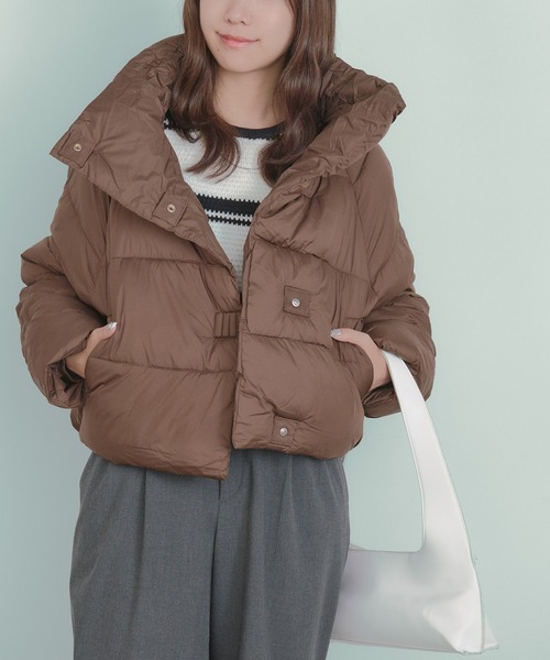 H.TOKYO ダウンコート ダウンジャケット ボリュームネック短丈ダウン