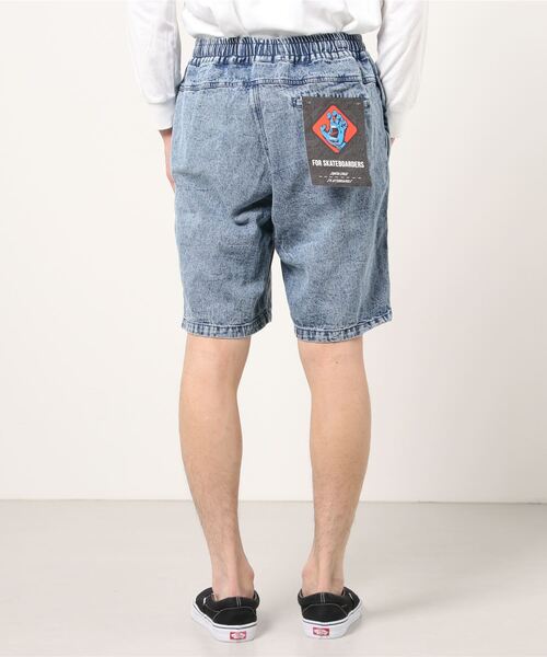 「SANTA CRUZ」 デニムハーフパンツ M ケミカルウォッシュ メンズ_画像6
