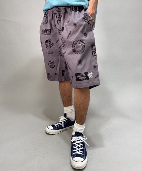 「SANTA CRUZ」 デニムハーフパンツ M ケミカルウォッシュ メンズ_画像9