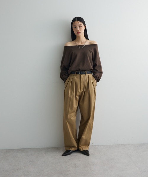 AnriettMusee トレーナー スウェット オフショルスウェット レディース