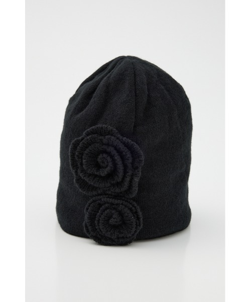 SLY（スライ） ニット帽 ニットキャップ FLOWER MOTIF KNIT BEANIE