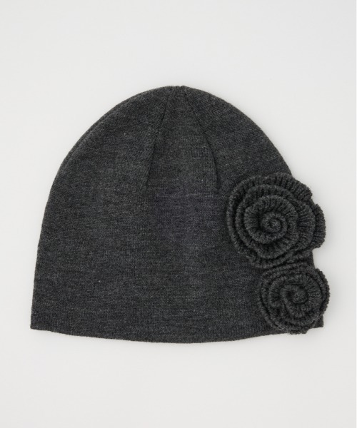 fleur_storのニット帽 SLY（スライ） ニット帽 ニットキャップ FLOWER MOTIF KNIT BEANIE