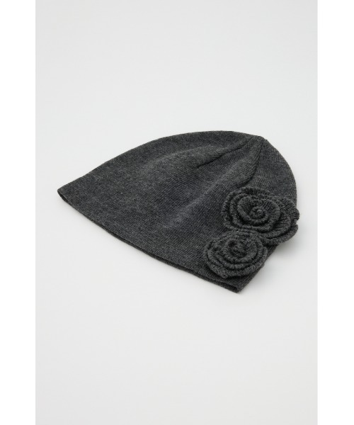 SLY（スライ） ニット帽 ニットキャップ FLOWER MOTIF KNIT BEANIE
