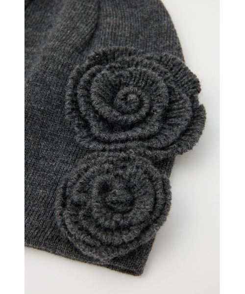 SLY（スライ） ニット帽 ニットキャップ FLOWER MOTIF KNIT BEANIE